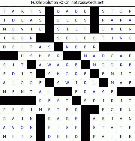 Solution for Crossword Puzzle #64910