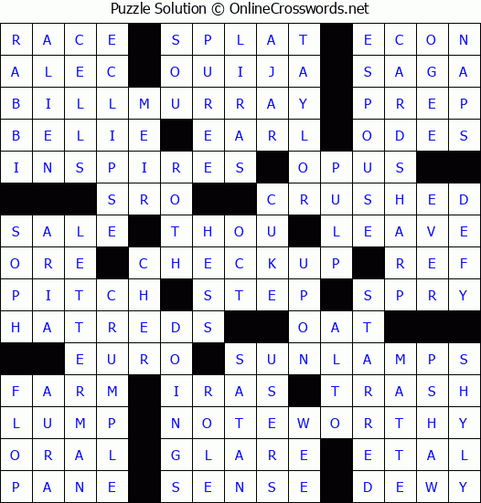 Solution for Crossword Puzzle #6520