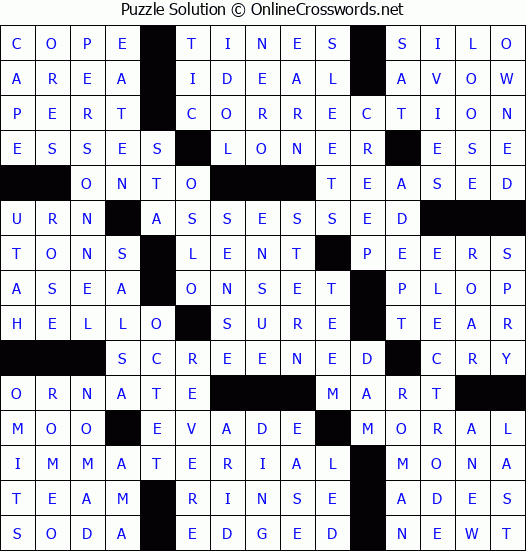 Solution for Crossword Puzzle #65381