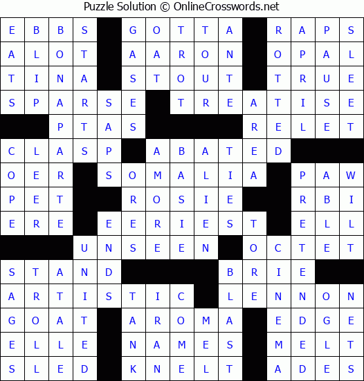 Solution for Crossword Puzzle #65478
