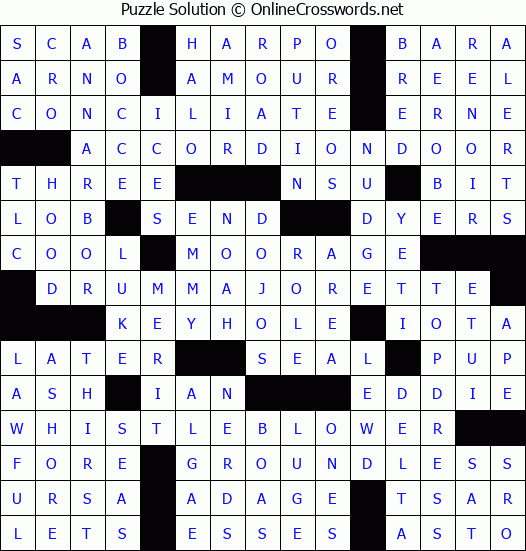 Solution for Crossword Puzzle #6551