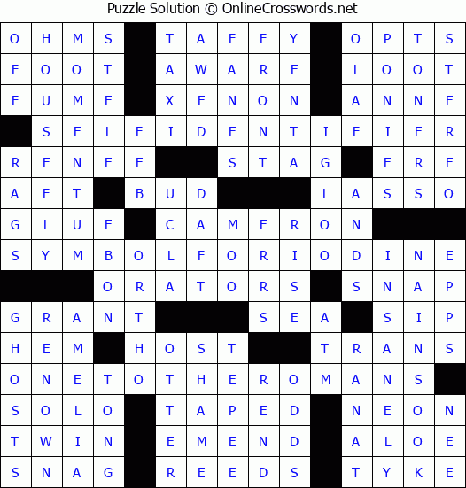 Solution for Crossword Puzzle #6560