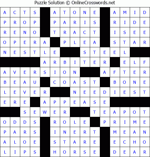 Solution for Crossword Puzzle #65613