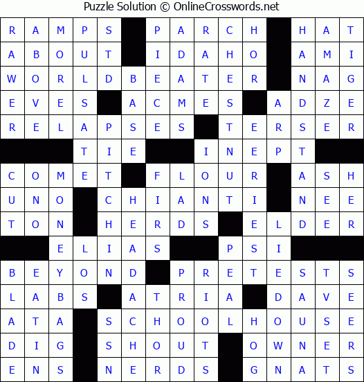 Solution for Crossword Puzzle #6570