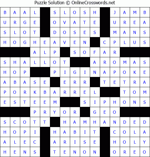 Solution for Crossword Puzzle #6575
