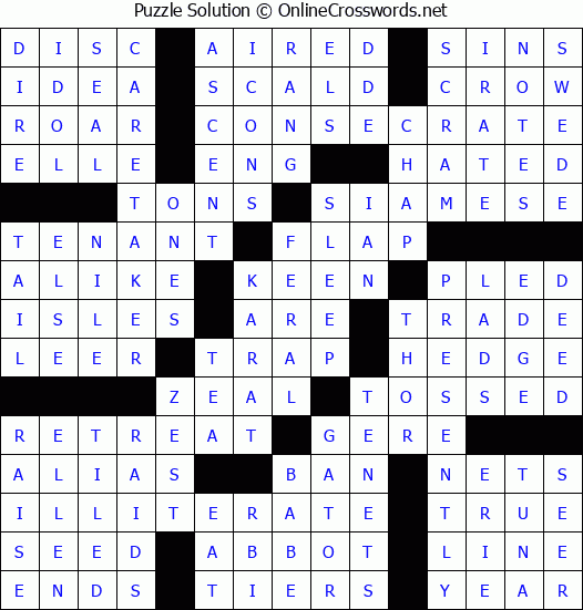 Solution for Crossword Puzzle #65822
