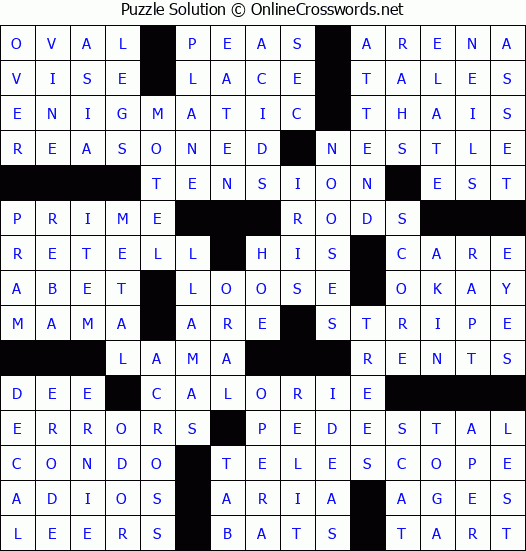 Solution for Crossword Puzzle #65926