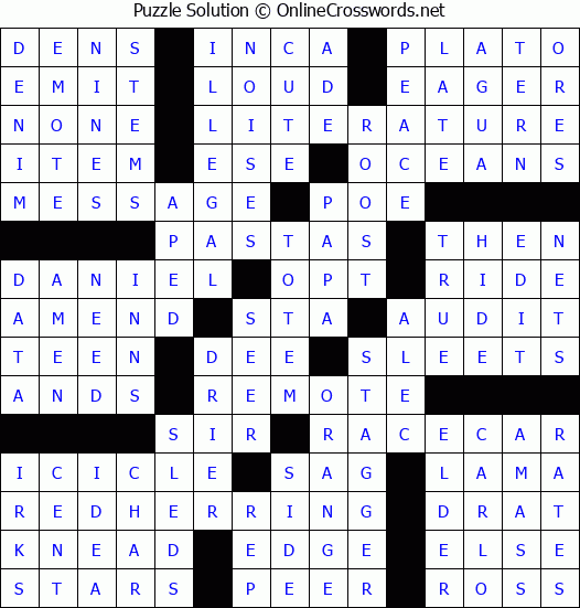 Solution for Crossword Puzzle #65939