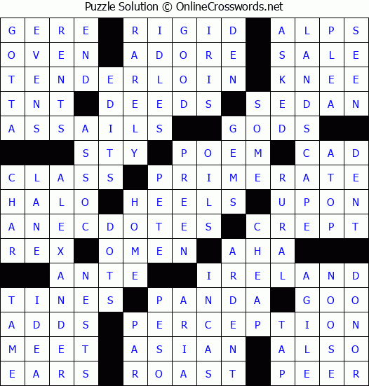 Solution for Crossword Puzzle #65942