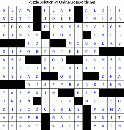 Solution for Crossword Puzzle #6595