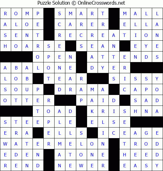 Solution for Crossword Puzzle #66179