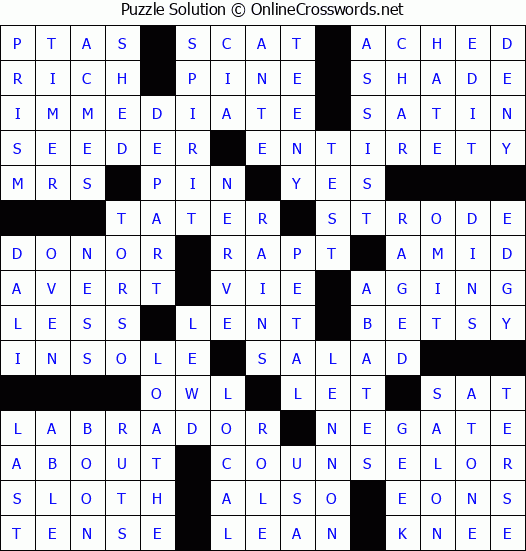 Solution for Crossword Puzzle 66275