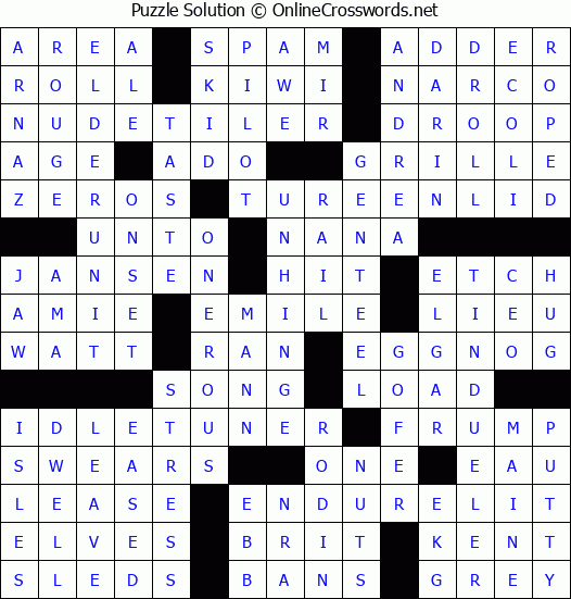 Solution for Crossword Puzzle #6628