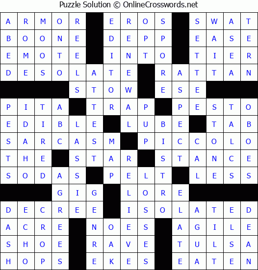 Solution for Crossword Puzzle #66336