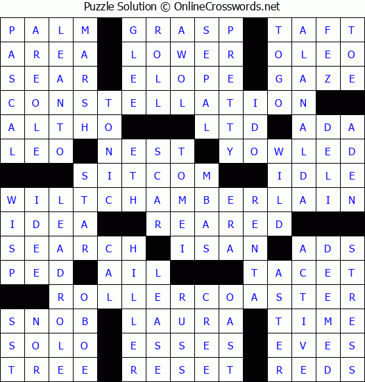 Solution for Crossword Puzzle #6677