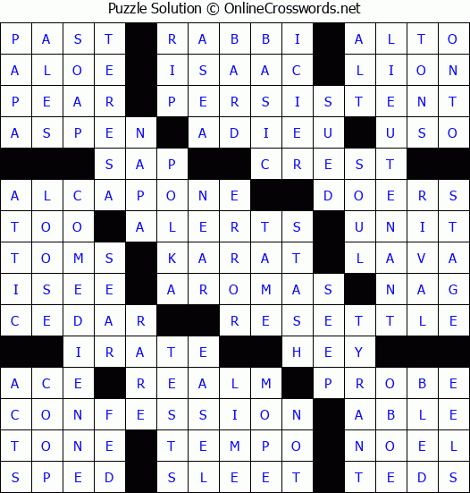 Solution for Crossword Puzzle #66890