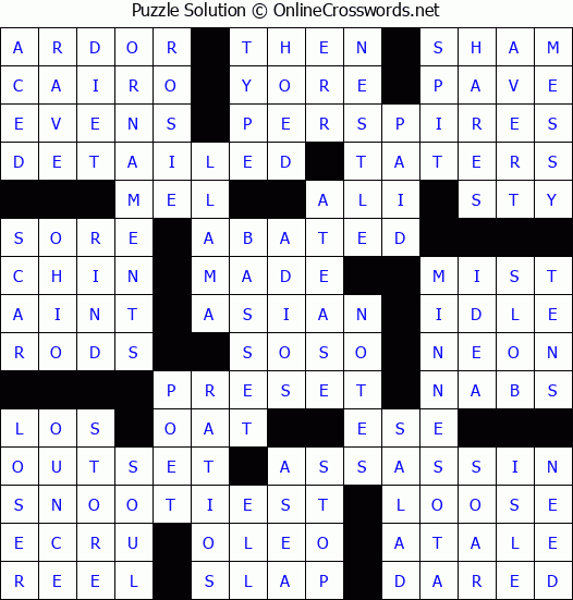 Solution for Crossword Puzzle #67413