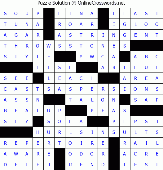 Solution for Crossword Puzzle #6759
