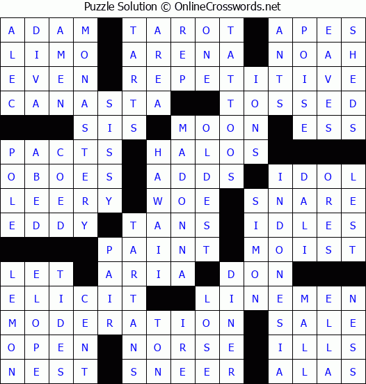 Solution for Crossword Puzzle #67619