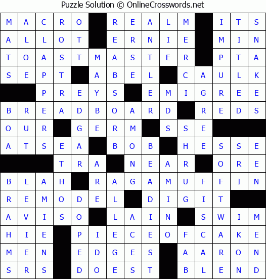 Solution for Crossword Puzzle #6766