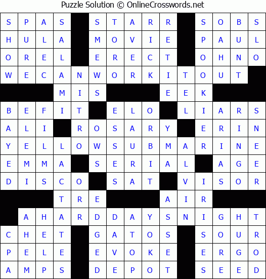 Solution for Crossword Puzzle #6770