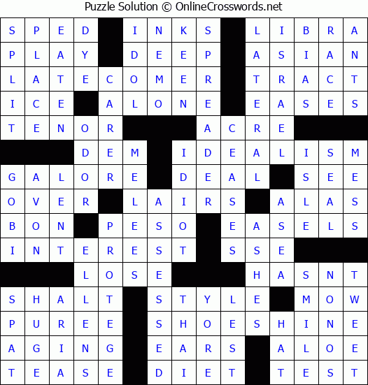 Solution for Crossword Puzzle #67754