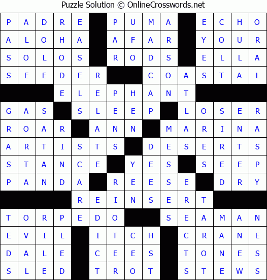 Solution for Crossword Puzzle #67836