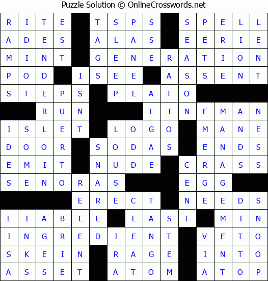 Solution for Crossword Puzzle #67842