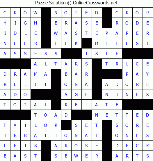 Solution for Crossword Puzzle #67864
