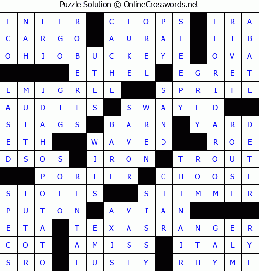 Solution for Crossword Puzzle #6790