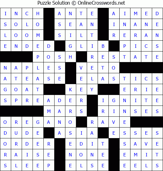 Solution for Crossword Puzzle #68053