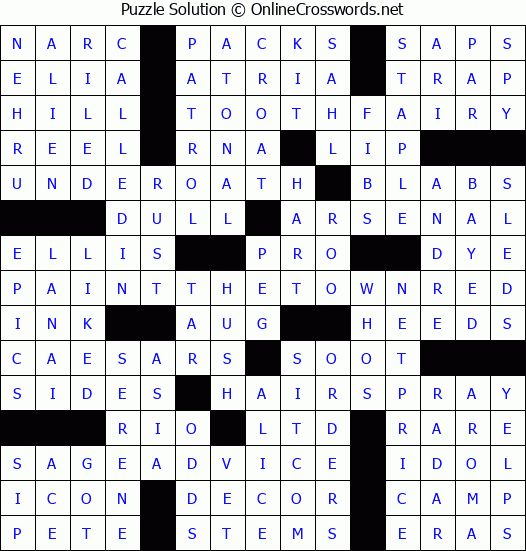Solution for Crossword Puzzle #6807