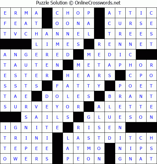 Solution for Crossword Puzzle #6809