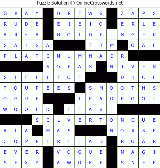 Solution for Crossword Puzzle #6810