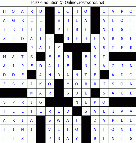 Solution for Crossword Puzzle #68141