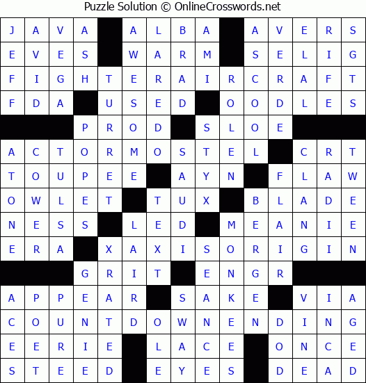 Solution for Crossword Puzzle #6828