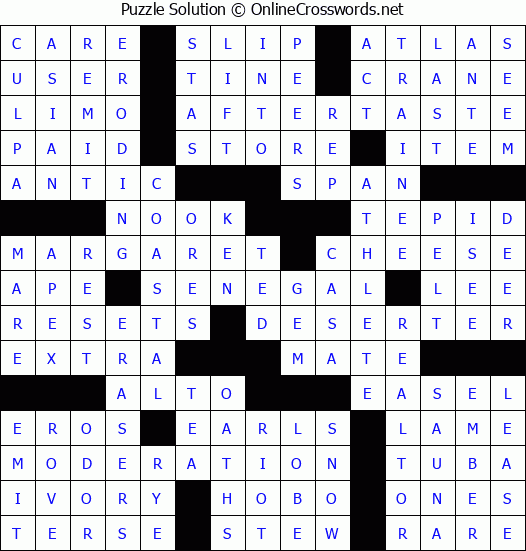 Solution for Crossword Puzzle #68329