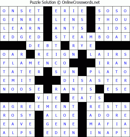 Solution for Crossword Puzzle #68529