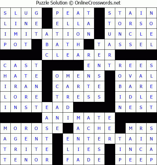 Solution for Crossword Puzzle #68732