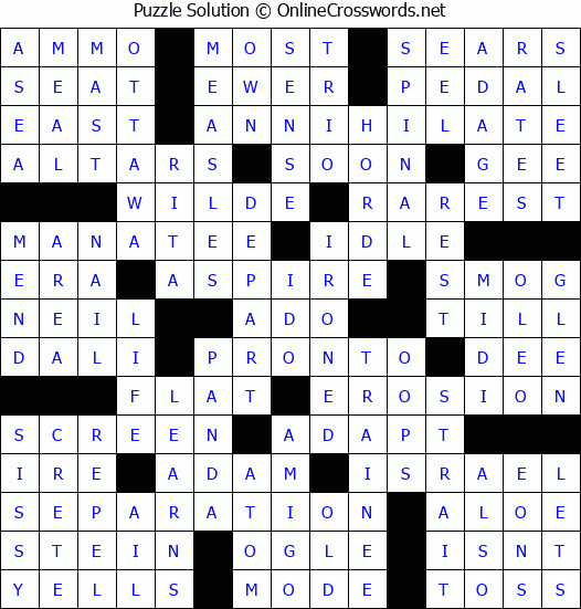Solution for Crossword Puzzle #69036