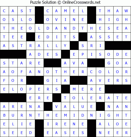 Solution for Crossword Puzzle #6927