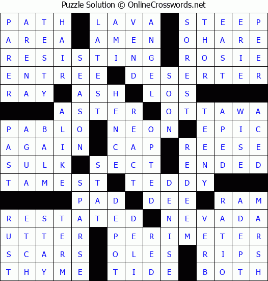 Solution for Crossword Puzzle #69404