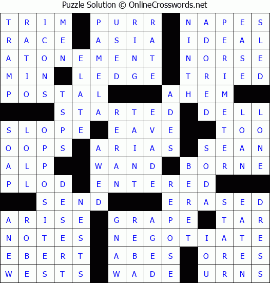 Solution for Crossword Puzzle 69420
