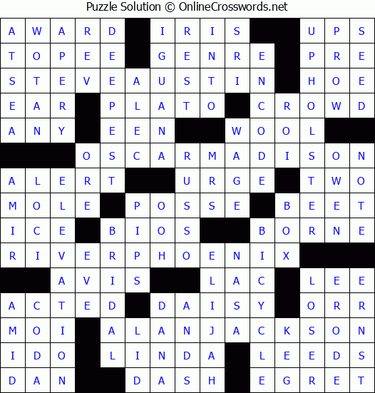 Solution for Crossword Puzzle #6946