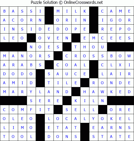 Solution for Crossword Puzzle #6968