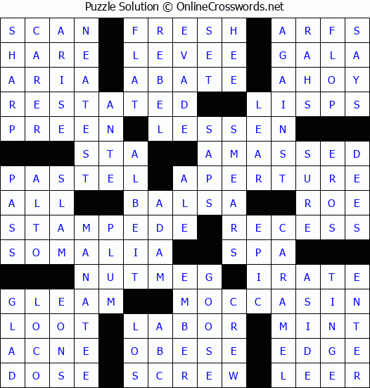 Solution for Crossword Puzzle #69808