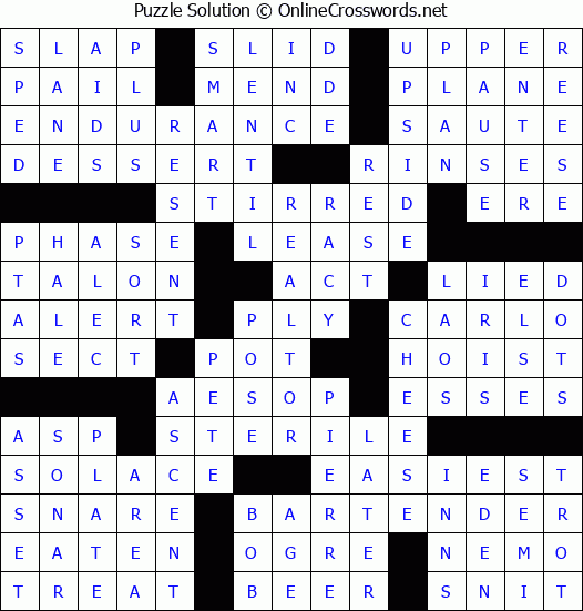 Solution for Crossword Puzzle #69862