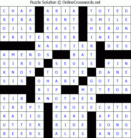 Solution for Crossword Puzzle #69959