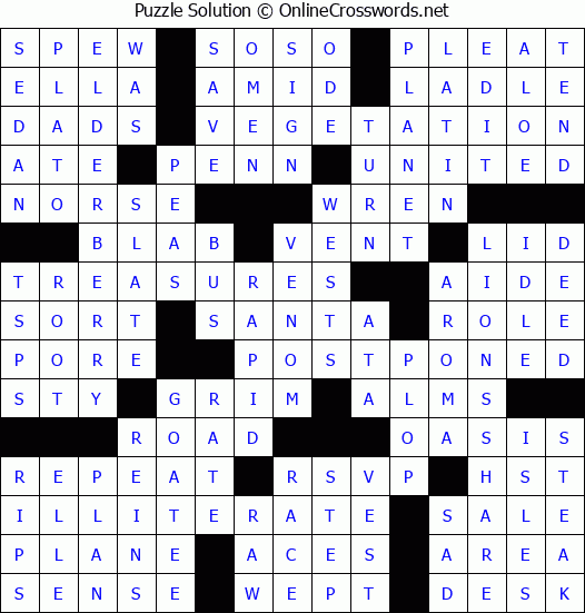 Solution for Crossword Puzzle #70064