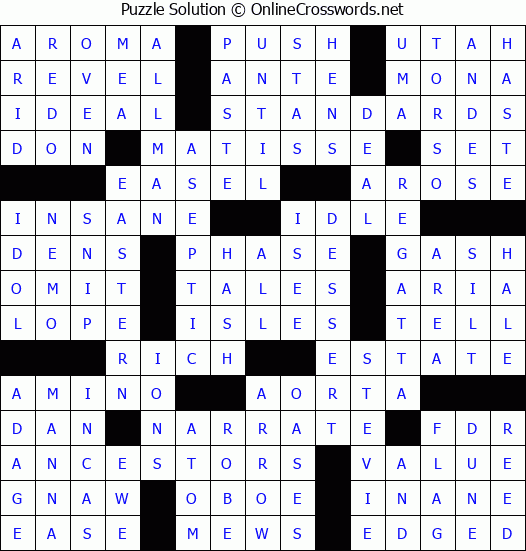 Solution for Crossword Puzzle #70077